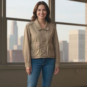 BlankNYC‎ Tan Utility Short Jacket, Medium